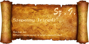 Szepessy Iringó névjegykártya
